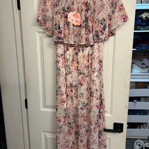 Show Me Your MuMu Floral Maxi Dress in Blush and Mauve